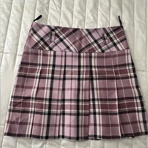 Pleated Mini Kilt Skirt – Pink & Purple Plaid